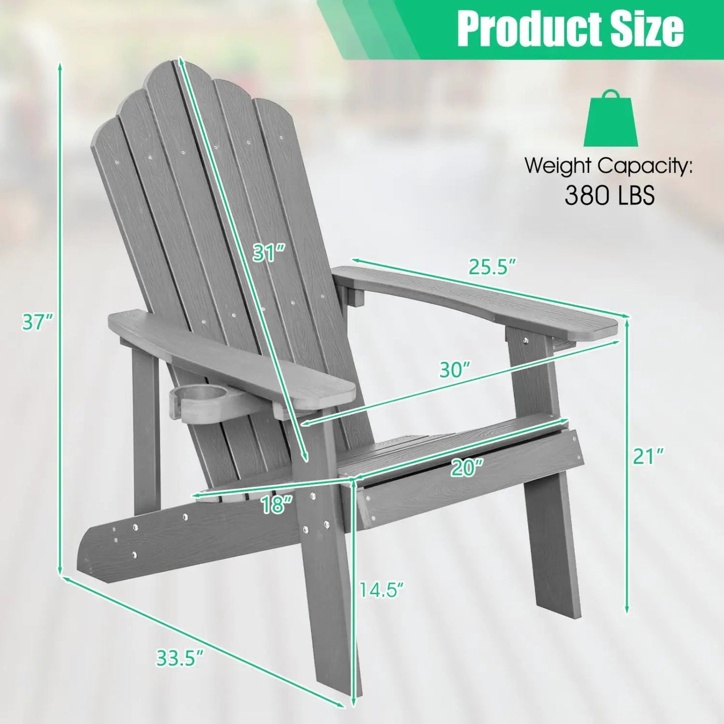Adirondack Chair Set - Adult & Kids Pair for Patio