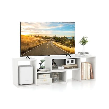 2 soportes de TV ajustables para televisores de hasta 55 pulgadas con cubos de almacenamiento - Negro