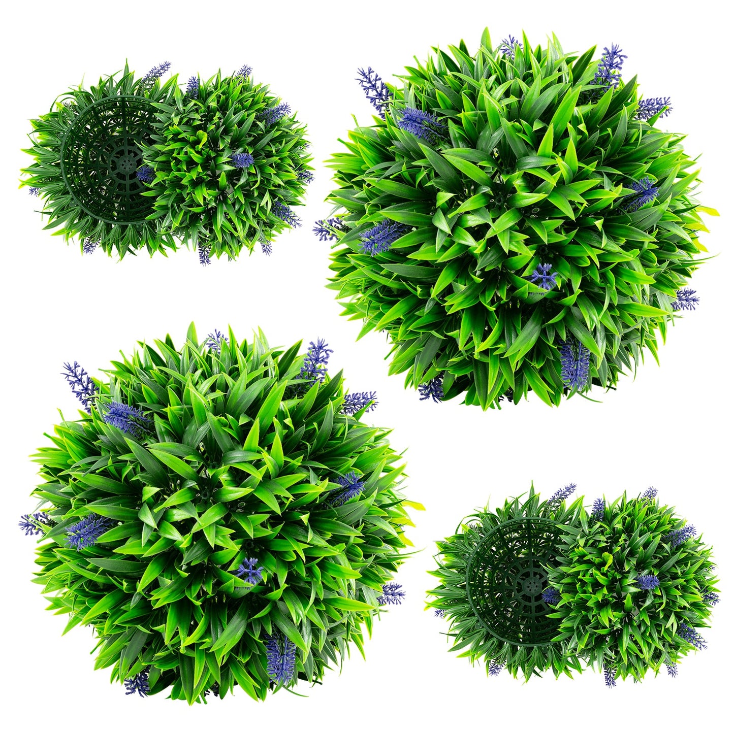 2 Piezas Bolas de lavanda artificial de topiario con flores