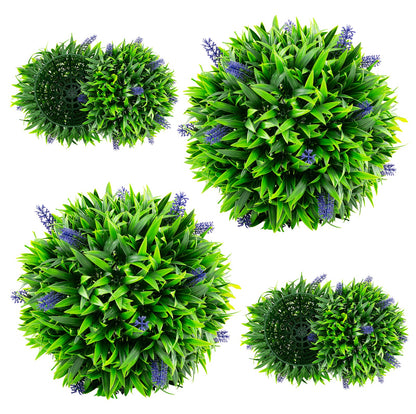 2 Piezas Bolas de lavanda artificial de topiario con flores