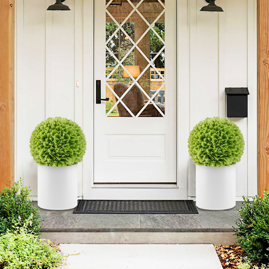 2 Pieces Artificial Plant Topiary Balls Faux Boxwood Decorative Balls-Green - Tampa Home & Garden Store