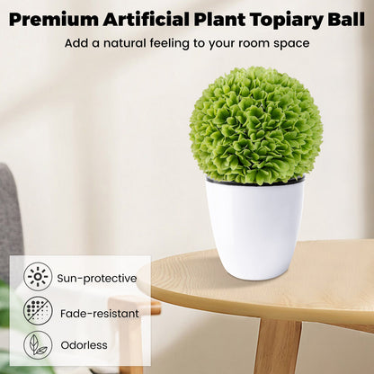 2 piezas de bolas topiarias de plantas artificiales, bolas decorativas de boj sintético - Verdes
