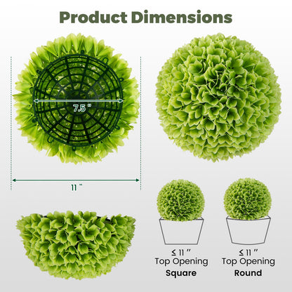 2 piezas de bolas topiarias de plantas artificiales, bolas decorativas de boj sintético - Verdes