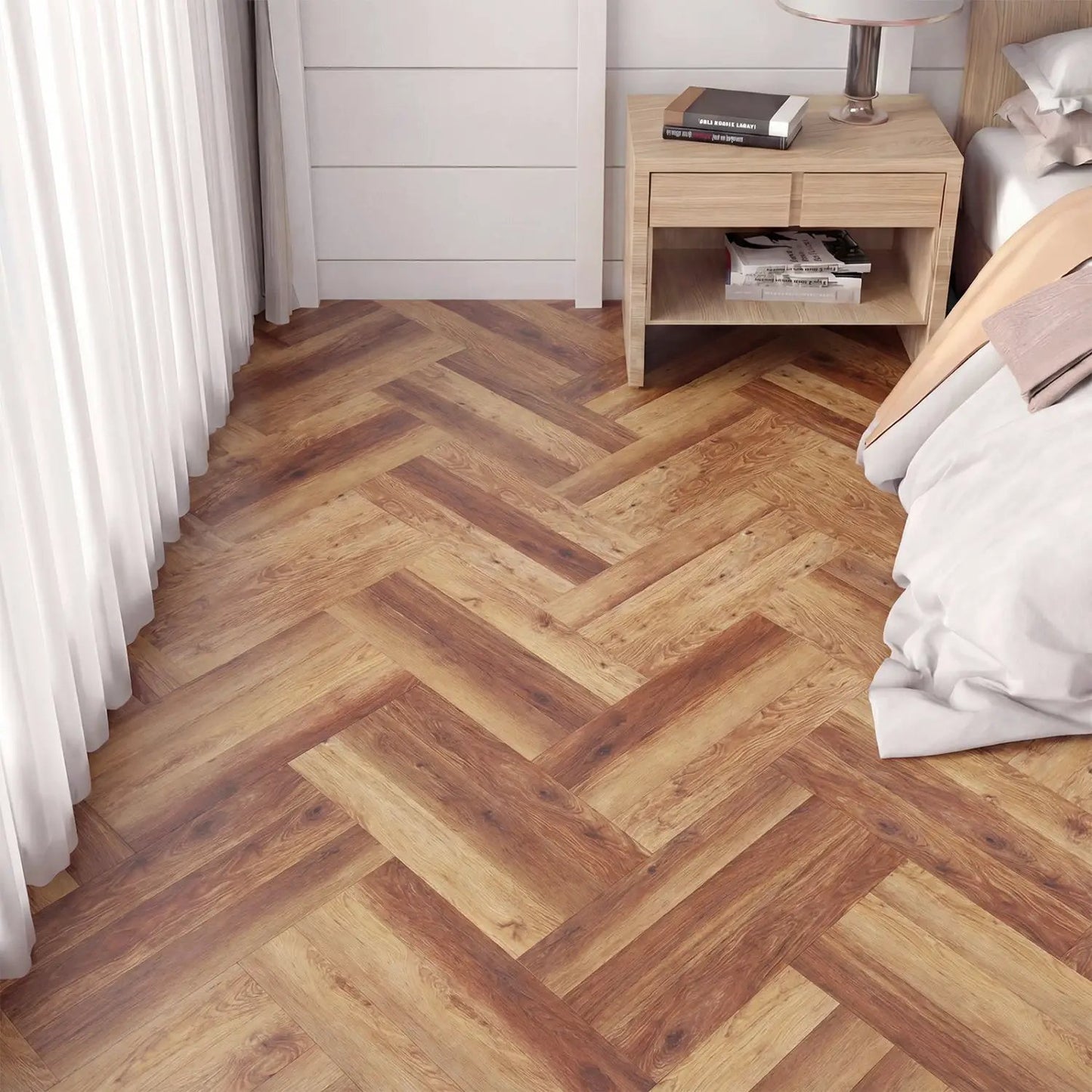 Set of 2 Waterproof Vinyl Floor Planks for Home