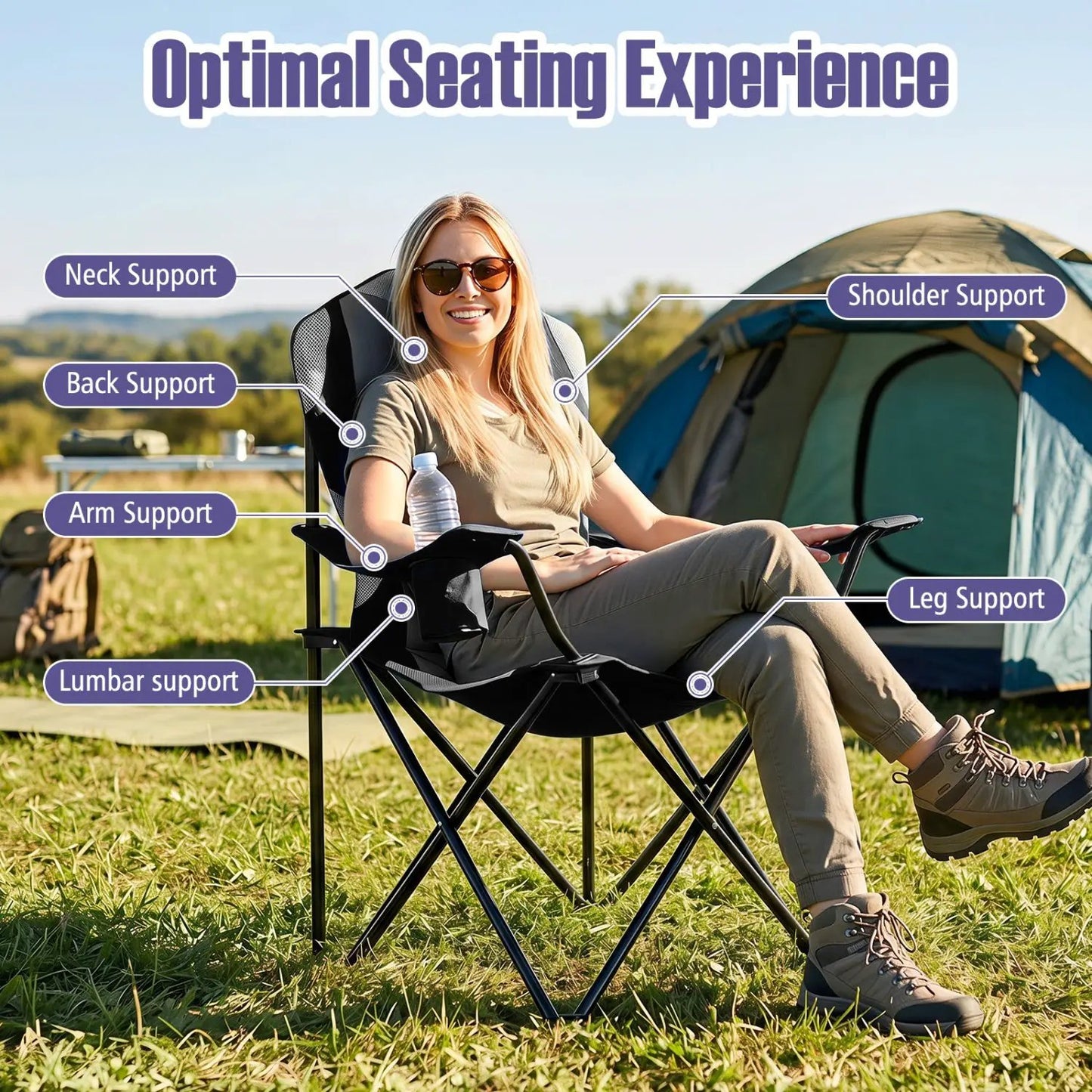 Folding Camping Chairs With Cup Holders Duo