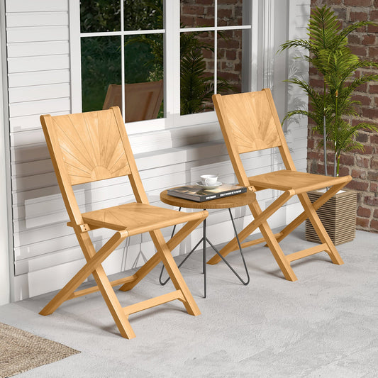 2 Pieces Folding Patio Chairs with Inclined Backrest - Tampa Home & Garden Store