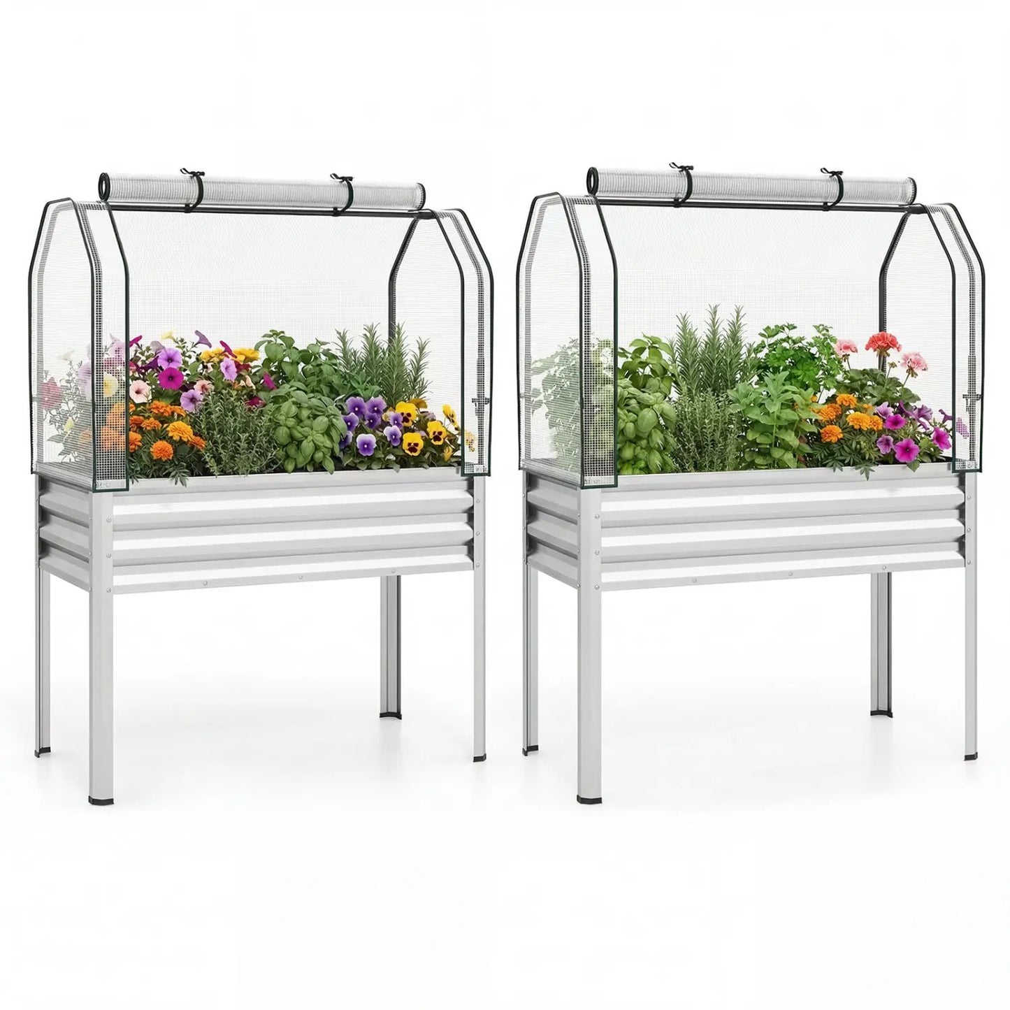 Galvanized Raised Garden Bed with Legs and Cover
