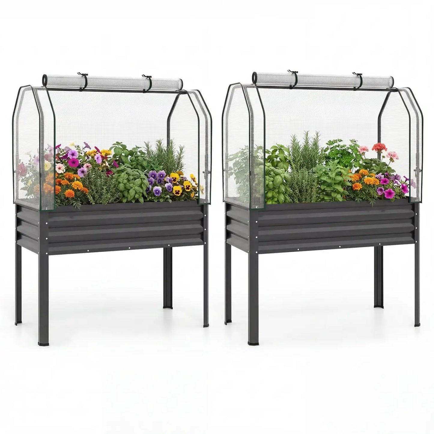 Galvanized Raised Garden Bed with Legs and Cover