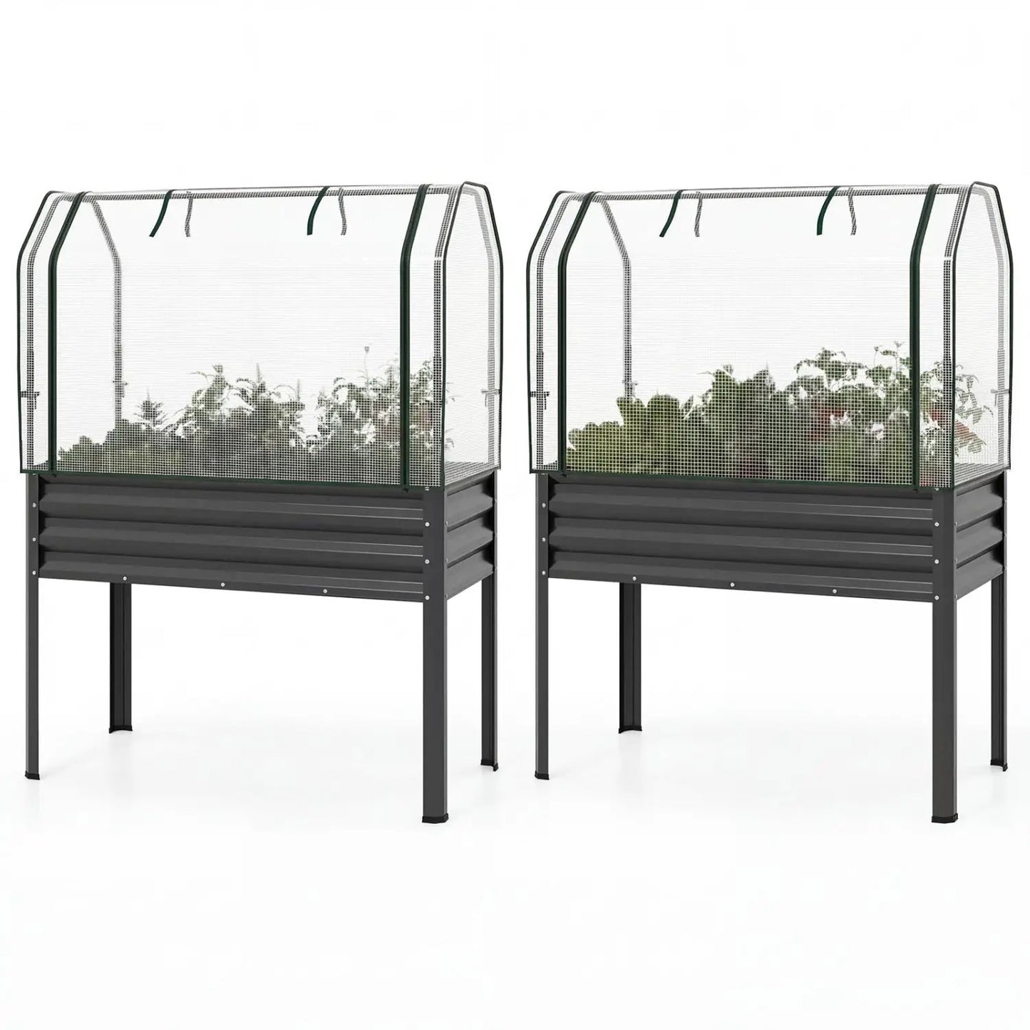 Galvanized Raised Garden Bed with Legs and Cover