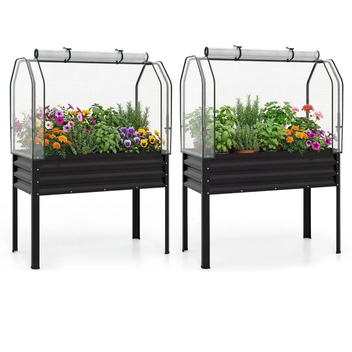 Galvanized Raised Garden Bed with Legs and Cover