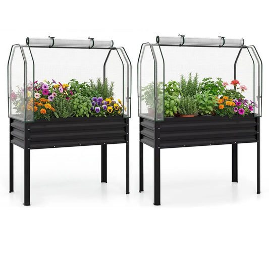 Galvanized Raised Garden Bed with Legs and Cover