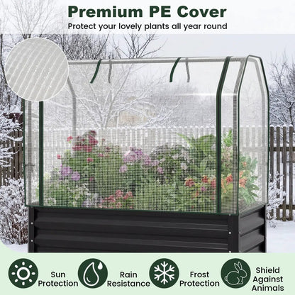 Galvanized Raised Garden Bed with Legs and Cover