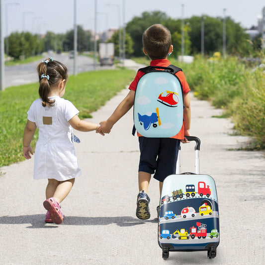 2 Pieces Kids Carry-on Luggage Set with 12 Inch Backpack - Tampa Home & Garden Store