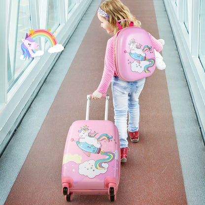 GemGear 2-piece kids luggage set with 18in suitcase and 12in backpack, pink unicorn design on Tampa Home & Garden Store