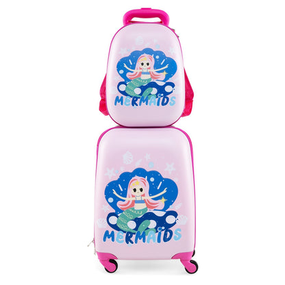 GemGear pink mermaid 2-piece kids carry-on luggage set with 12-inch backpack and suitcase on Tampa Home & Garden Store
