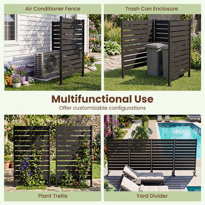 Outdoor Privacy Screen Fence 2-Pack 64in HIPS Slatted Panels DirectDeals; versatile backyard divider on Tampa Home & Garden Store