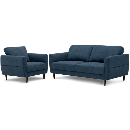 2 Pieces Upholstered Sofa Set with Removable Cushion Covers - Tampa Home & Garden Store