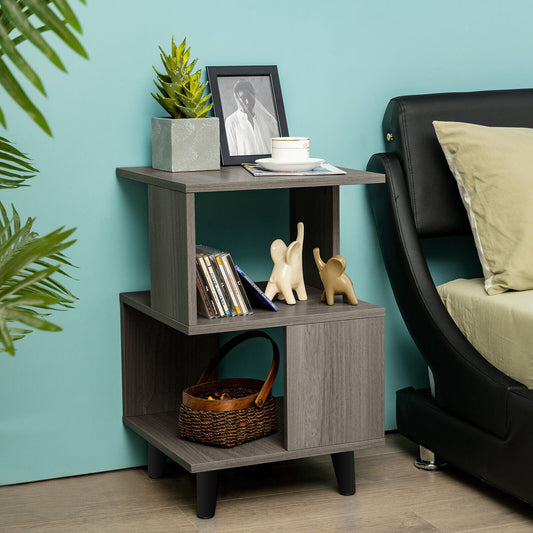 2 Pieces Wooden Modern Nightstand Set with Legs for Living Room - Tampa Home & Garden Store