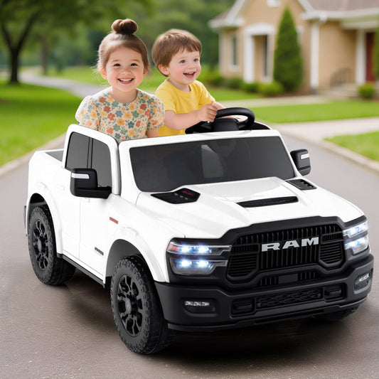 2 Seater 24V Ride on Toy for Big Kids Licensed Ram Truck with Remote and Music - Tampa Home & Garden Store