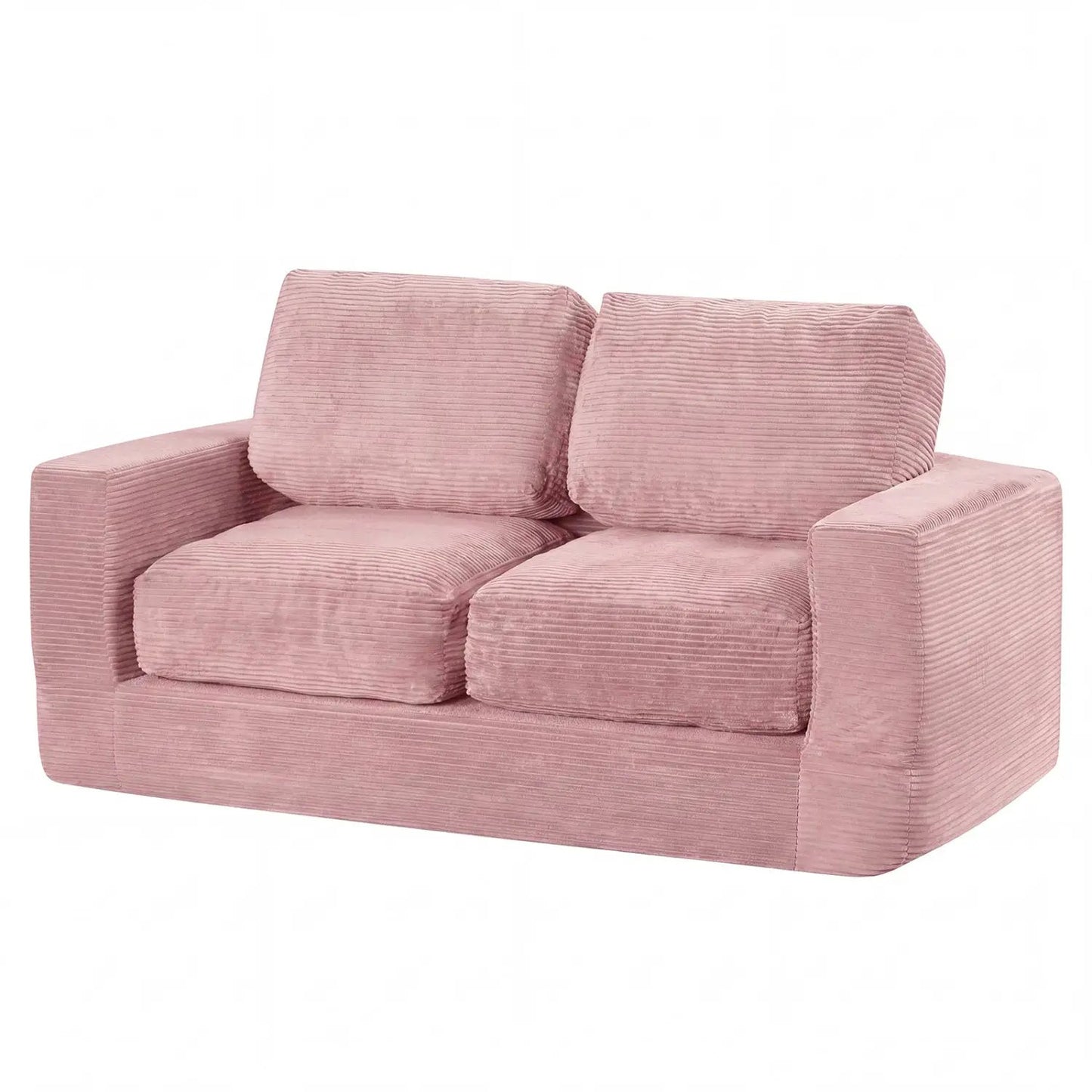 2-Seater Floor Couch Loveseat with Corduroy Cover