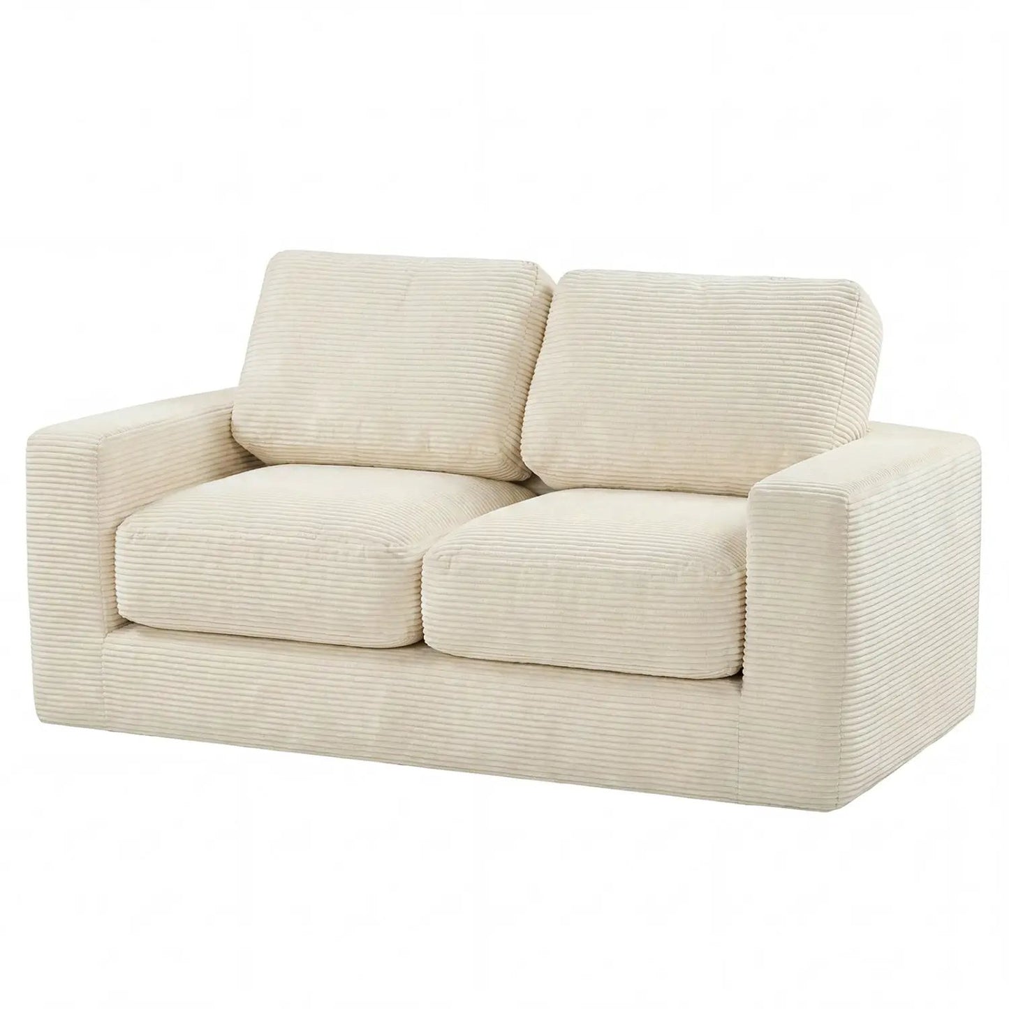 2-Seater Floor Couch Loveseat with Corduroy Cover