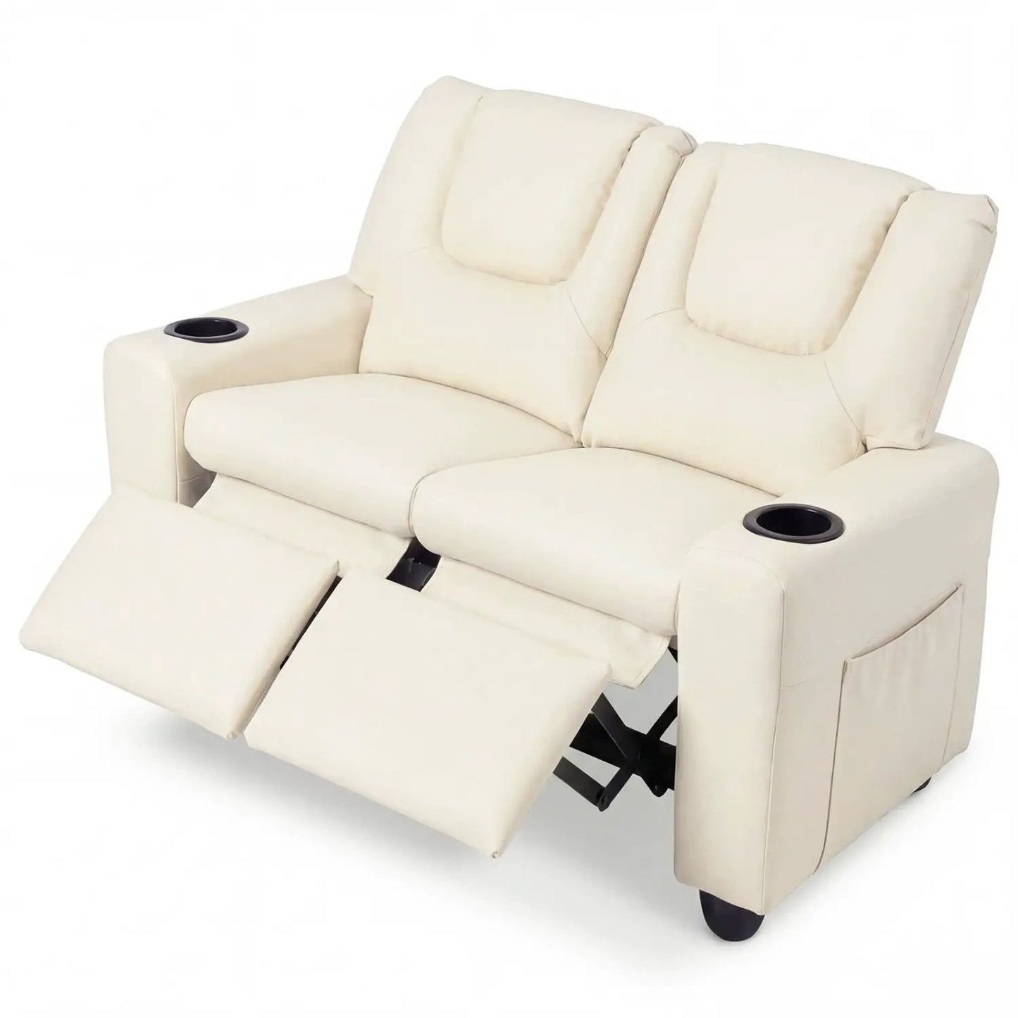 Two Seater Kids Recliner Sofa With 2 Cup Holders