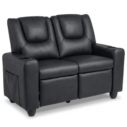 Two Seater Kids Recliner Sofa With 2 Cup Holders