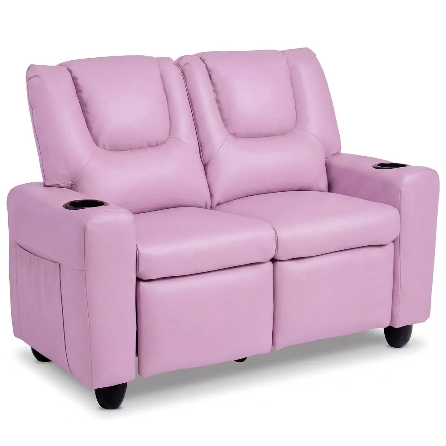Two Seater Kids Recliner Sofa With 2 Cup Holders