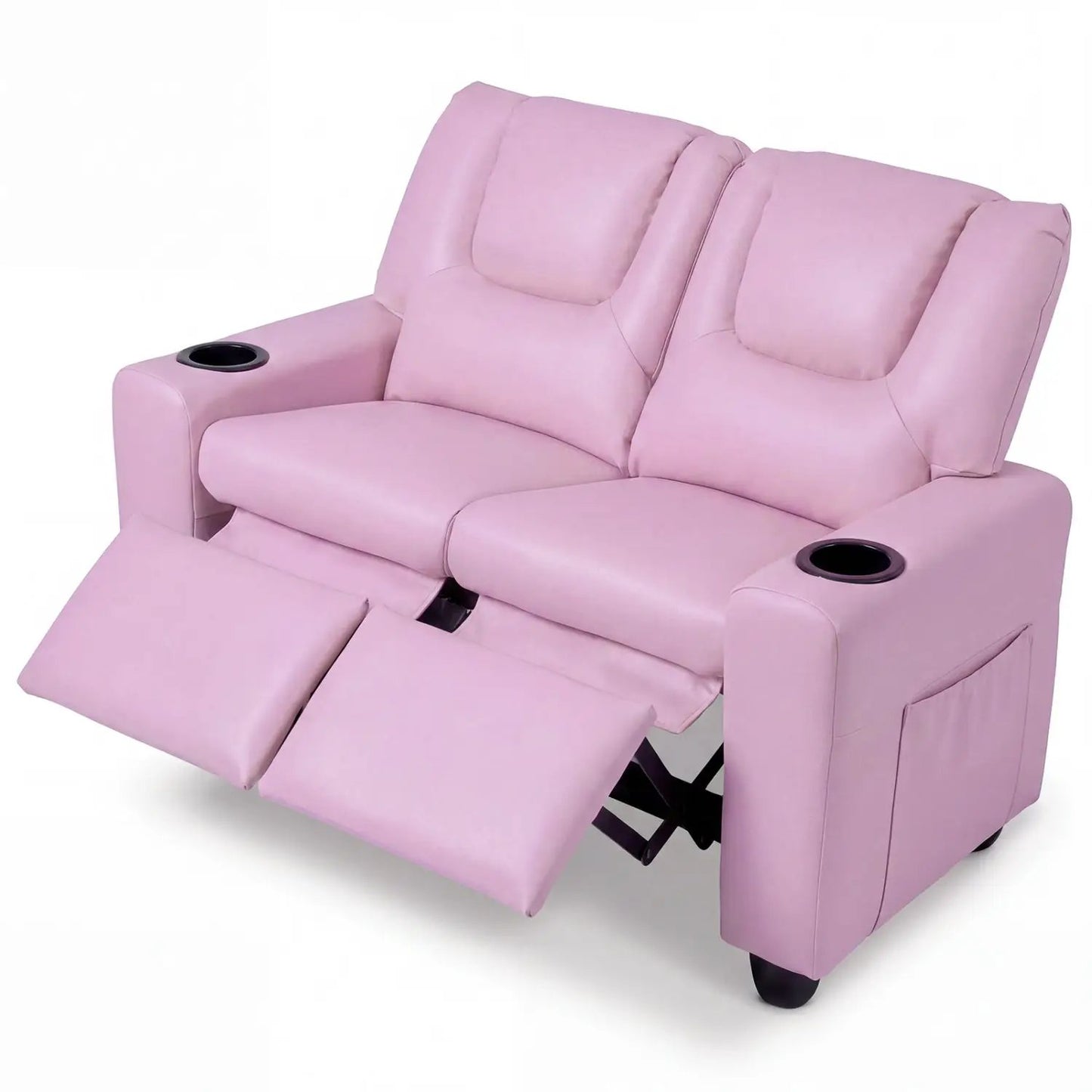 Two Seater Kids Recliner Sofa With 2 Cup Holders