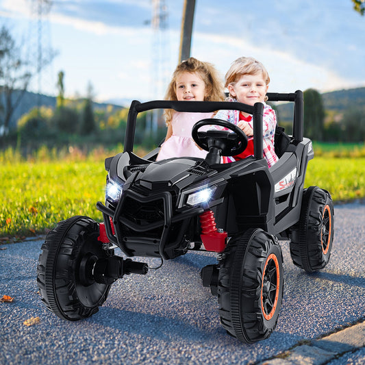 2-Seater Kids Ride on UTV with 2.4G Remote Control for over 3 Years Old Children-Black - Tampa Home & Garden Store