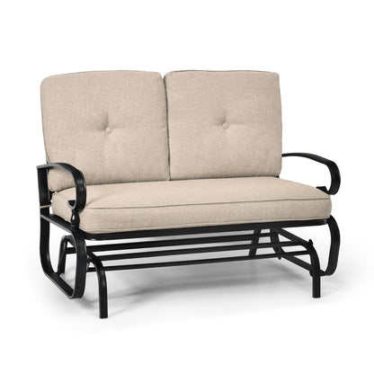 Sillón Balancín de Jardín para 2 Personas con Cómodos Cojines - Beige