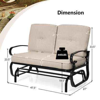 Sillón Balancín de Jardín para 2 Personas con Cómodos Cojines - Beige