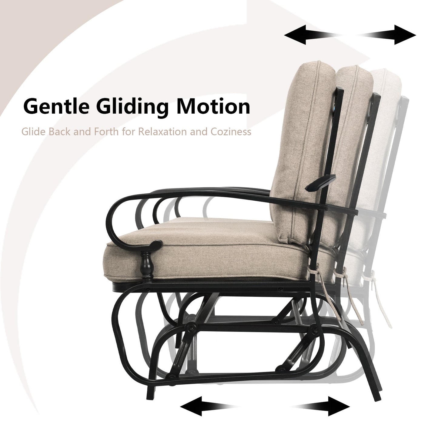 Sillón Balancín de Jardín para 2 Personas con Cómodos Cojines - Beige