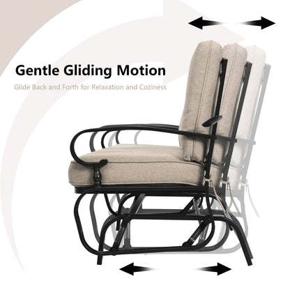 Sillón Balancín de Jardín para 2 Personas con Cómodos Cojines - Beige