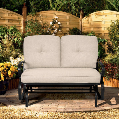 Sillón Balancín de Jardín para 2 Personas con Cómodos Cojines - Beige