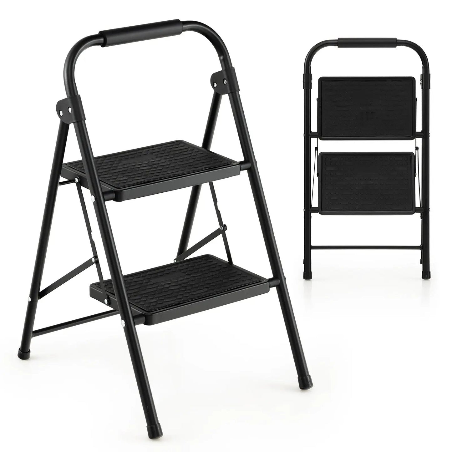 Two Step Folding Ladder with Wide Anti Slip Pedal