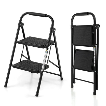 Two Step Folding Ladder with Wide Anti Slip Pedal