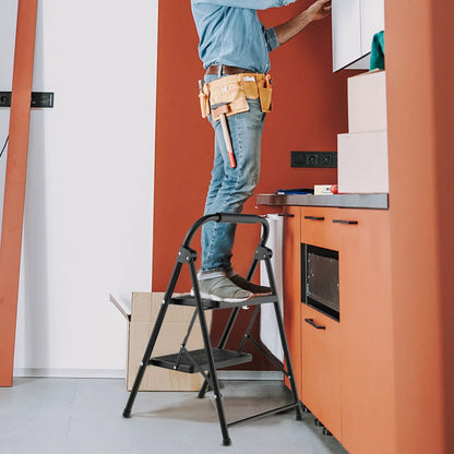Two Step Folding Ladder with Wide Anti Slip Pedal