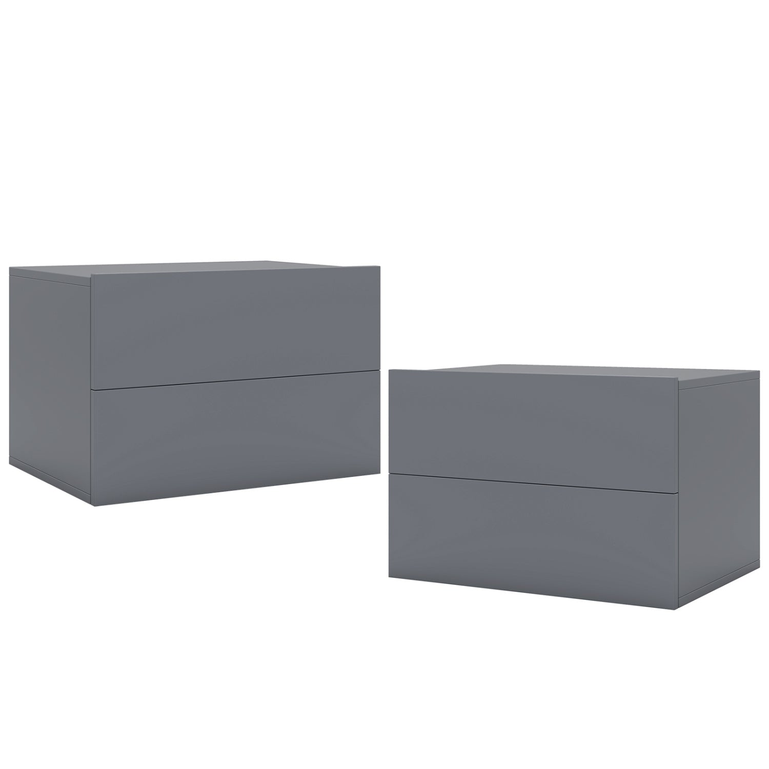 Wall Mounted Floating Nightstand with 2 Drawers DirectDeals gray set of 2 on Tampa Home & Garden Store