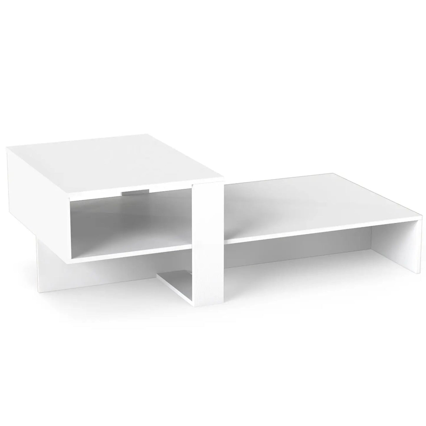 2-Tier Coffee Table with Open Storage Shelf