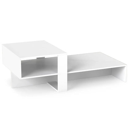 2-Tier Coffee Table with Open Storage Shelf