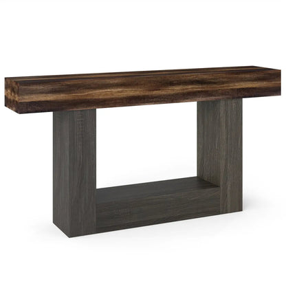 Farmhouse Console Table 2-Tier Storage Shelf