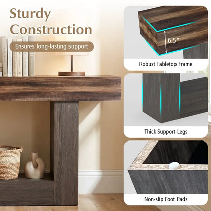 Farmhouse Console Table 2-Tier Storage Shelf