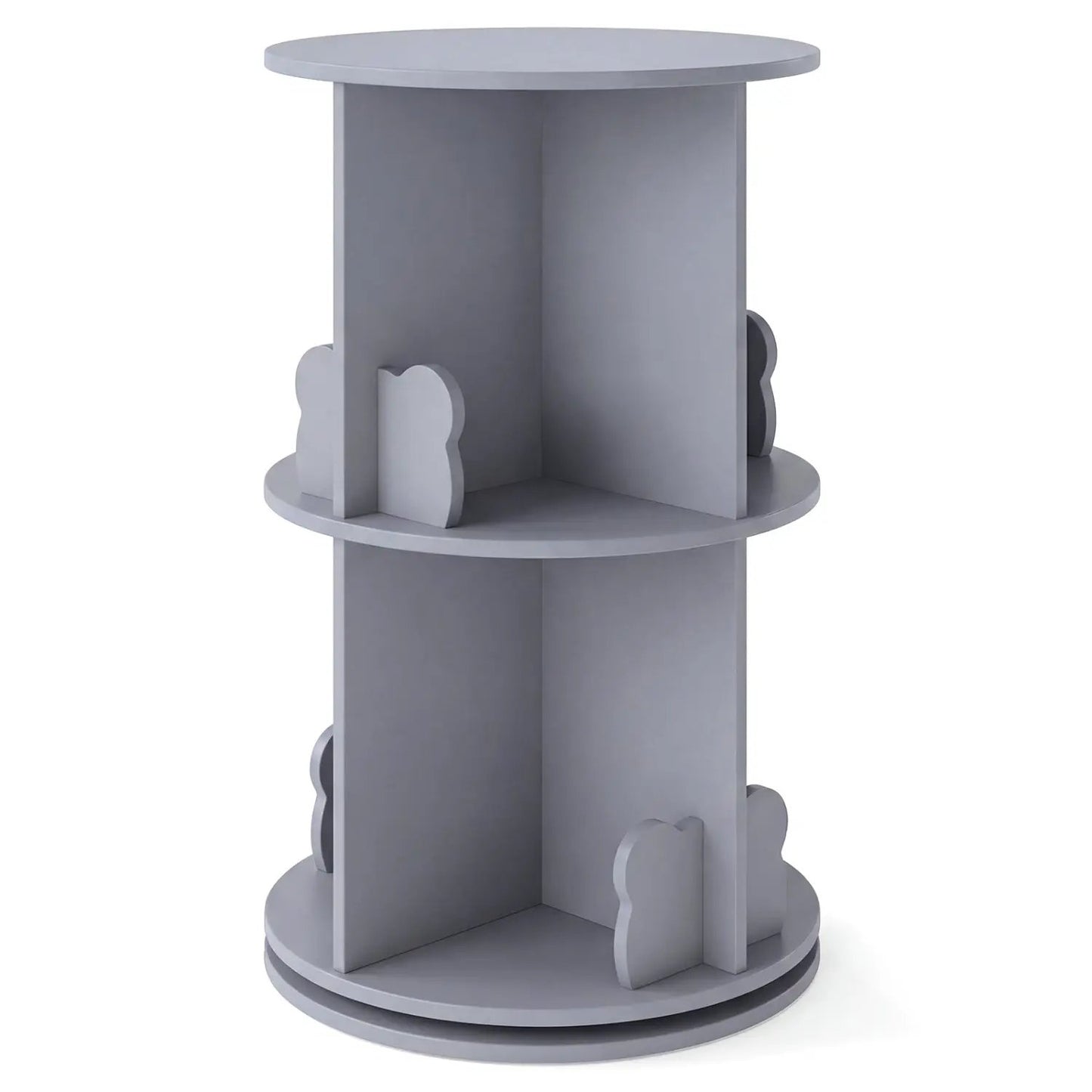 Kids Rotating Bookshelf with Bear Baffles