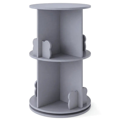 Kids Rotating Bookshelf with Bear Baffles