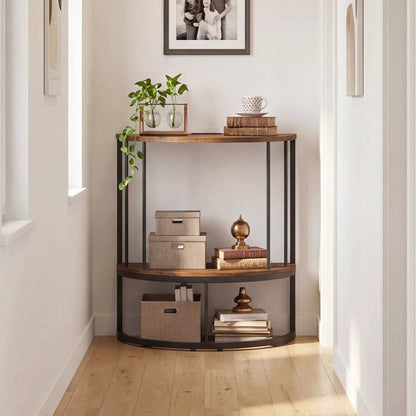 Half Moon Console Table with Power Outlets