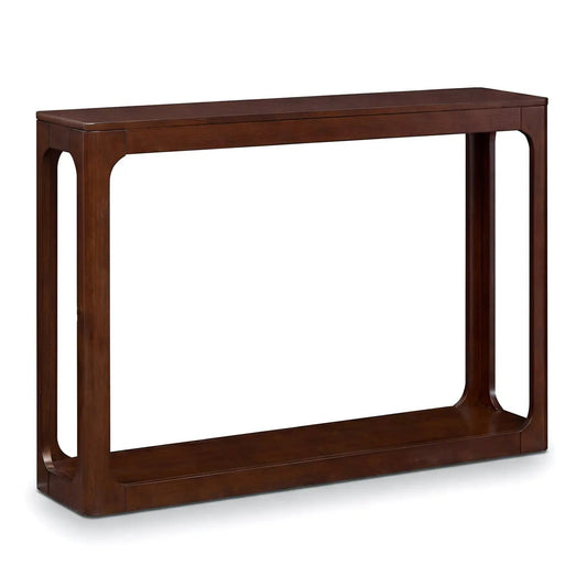 2-Tier Mid Century Wood Console Table with Shelf