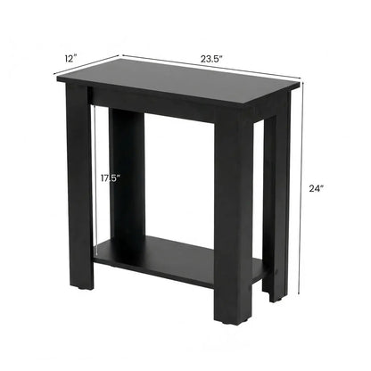 2-Tier End Table with Storage Shelf for Rooms