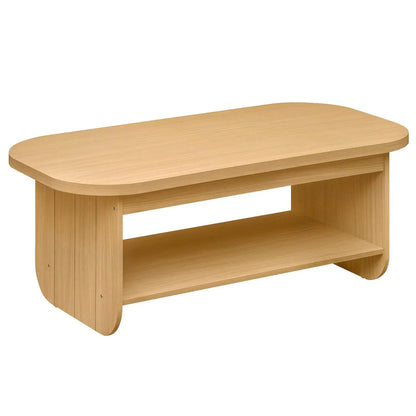 Oval Coffee Table Two Tier Center Table Storage