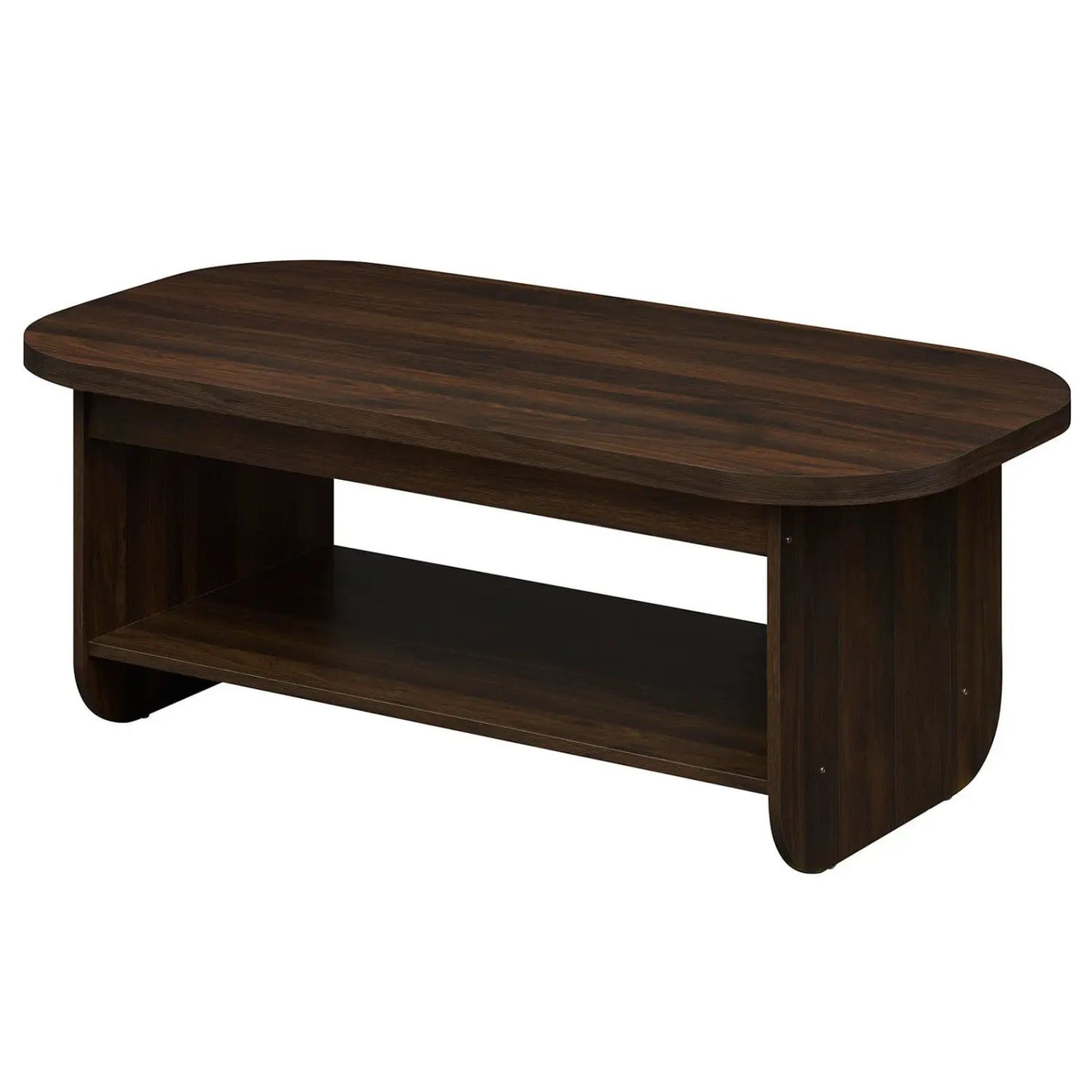 Oval Coffee Table Two Tier Center Table Storage